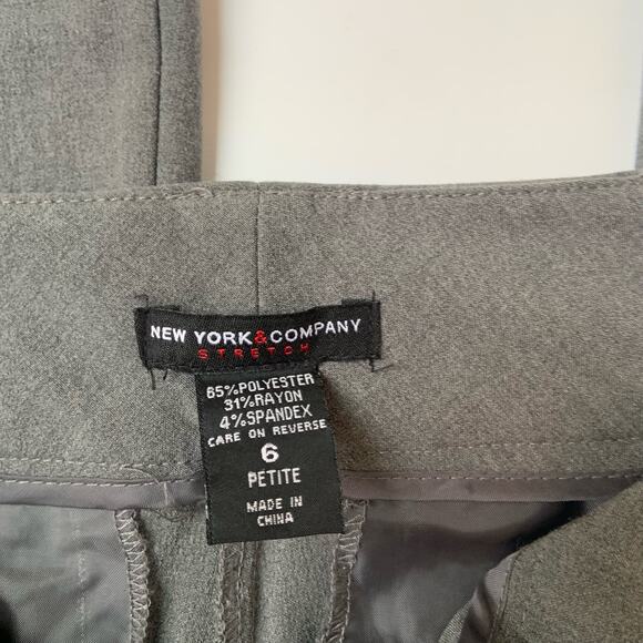 New York & Company Gray Stretch Pants Slacks Women's 6 Petite - Picture 9 of 9
